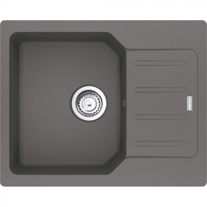 Мийка кухонна Franke City, фраграніт, прямокутник, з крилом, 620х500х190мм, чаша - 1, врізна, оборотна, UCG 611-62, сірий камінь