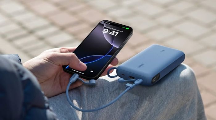 Акумулятор портативний літій-іонний Power Bank Belkin 20000мА·год, 20Вт, з дисплеєм, синій