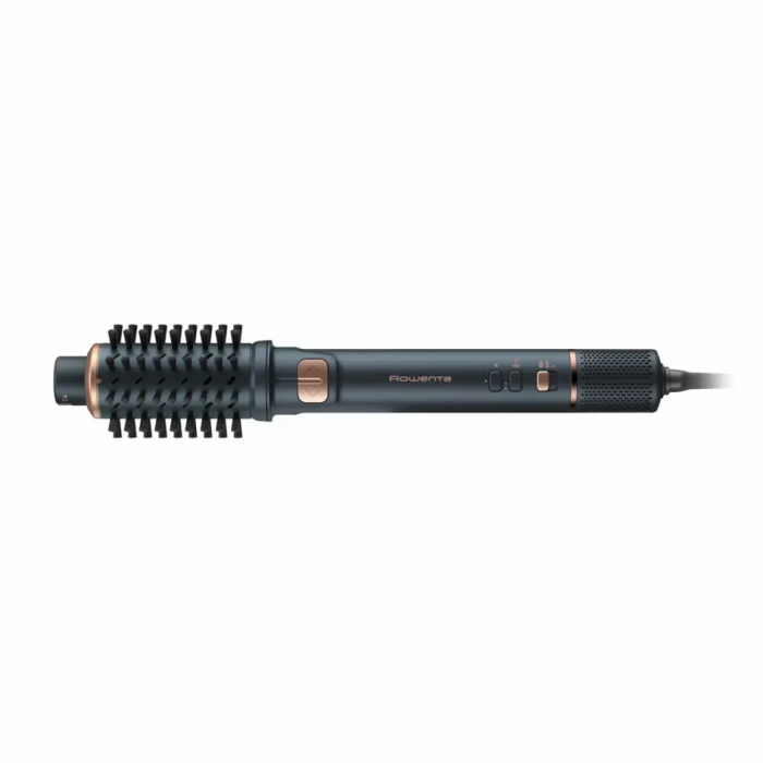 Фен-щітка Rowenta Air Rotate, 1300Вт, 4 режими, іоніз-я, хол. обдув, функція фену, 3 насадки, кераміка, чорно-золотий
