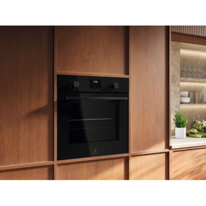 Духова шафа Electrolux електрична, 65л, A, дисплей, конвекція, телескопічні напрямні, чорний