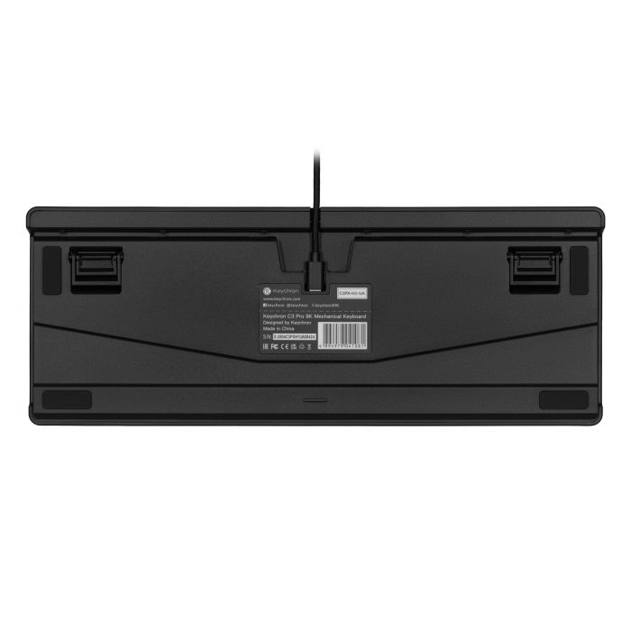 Клавіатура механічна Keychron C3 Pro V2 87Key, K pro Red, USB-A, QMK, Hot-swap, 8K, EN/UKR, RGB, чорний