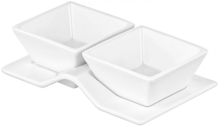 Набір для закусок ARDESTO, 3 предмети, порцеляна, білий