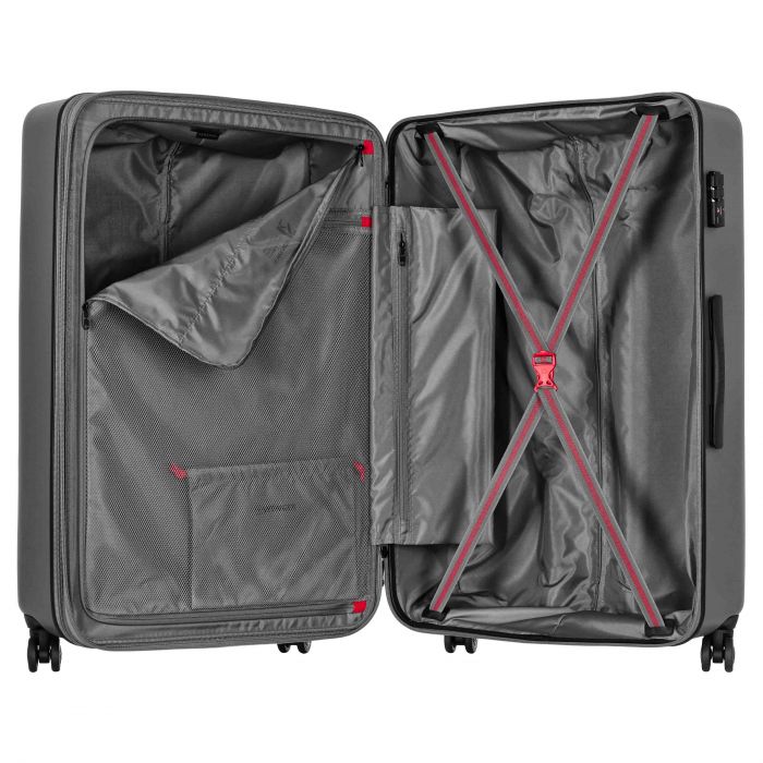 Валіза Wenger, Motion, полікарбонат, гігант, 81см, 135/157л, TSA, 4 колеса, сірий