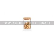 Банка для зберігання Ardesto Midori 500мл, скло, бамбук, квадратна, прозорий