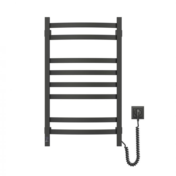 Рушникосушка Navin електрична Avalon, 800х480х104мм, таймер-регулятор, сталь, чорний муар, праве підключення