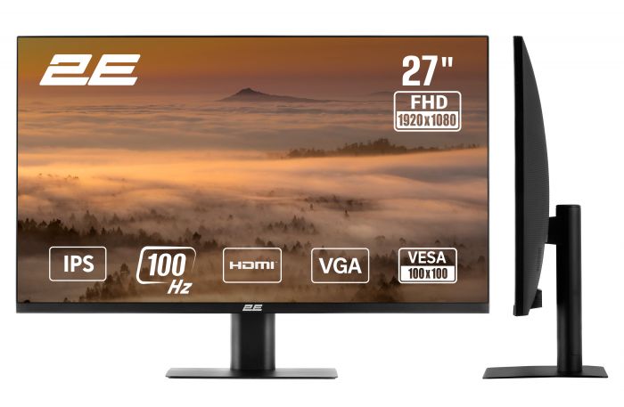 Монітор 2E 27" F2725B D-Sub, HDMI, IPS, 100Hz