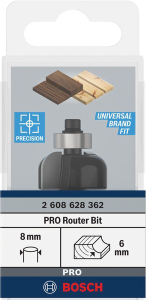 Фреза галтельна профільна Е Bosch Professional Std S8 R6 D24.7 L13