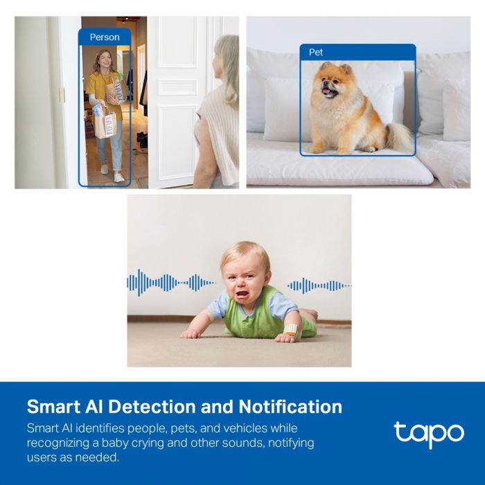 IP-Камера TP-LINK Tapo C125 4MP N300 microSD motion detection, штучний інтелект