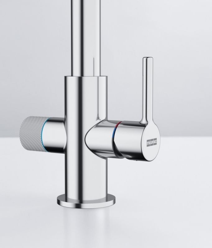 Змішувач для кухні Franke Lina J Clear Water 2.0, довж.виливу - 216 мм, поворотний, 1+1 фільтр, хром