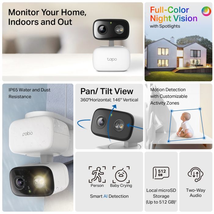 IP-Камера TP-LINK Tapo C206 FHD N300 microSD motion detection. зовнішня/внутрішня, AI