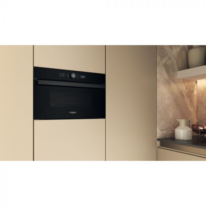 Мікрохвильова піч Whirlpool вбудована, 31л, електронне упр., 1000Вт, гриль, дисплей, чорний