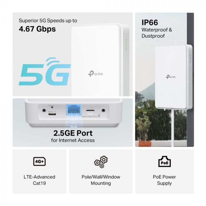 Зовнішній маршрутизатор TP-LINK NE200, 5G, 1x2.5GE LAN (PoE)
