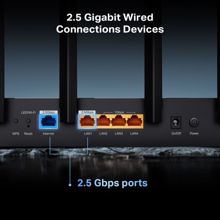 Маршрутизатор TP-LINK Archer BE400 BE6500, 3xGE LAN, 1x2.5GE LAN, 1x2.5GE WAN, 1xUSB3.0 MESH