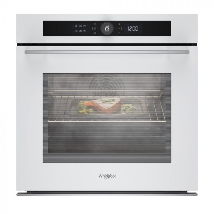 Духова шафа Whirlpool електрична, 73л, A+, дисплей, конвекція, піроліз, телескопічні напрямні, білий