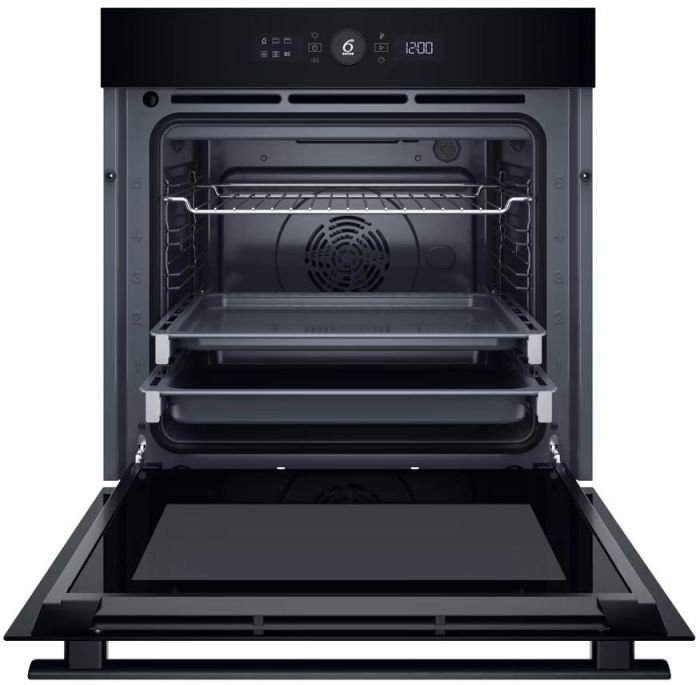 Духова шафа Whirlpool електрична, 73л, A+, дисплей, конвекція, телескопічні напрямні, чорний