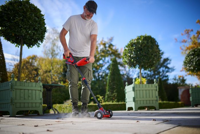 Очищувач швів плитки Einhell Expert GE-CC 18/110 Li E-Solo 18В 1150-1500об/хв щітка 110мм телескопічна штанга 1.53кг без АКБ та ЗП