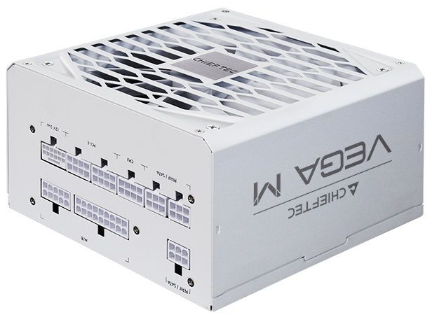 Блок живлення CHIEFTEC Vega M  (850W), >90%, 80+ Gold, 135мм FDB, 1xMB 24pin(20+4), 2xCPU 8pin(4+4), 3xMolex, 6xSATA, 4xPCIe 8pin(6+2), 1xPCIe GEN5 16pin, Fully Modular, White