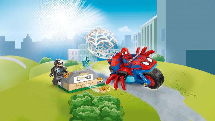 Конструктор LEGO Spidey Павук на мотоциклі проти Носорога