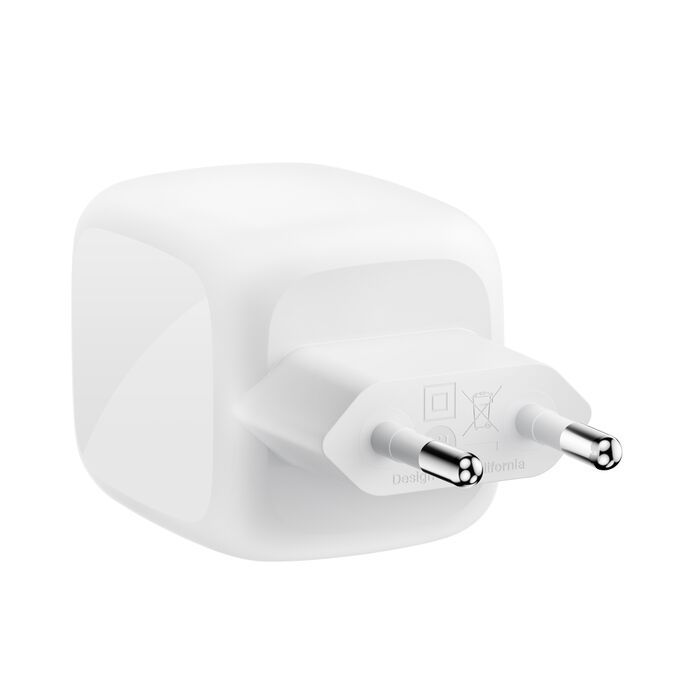 Зарядний пристрій мережевий Belkin 67Вт 2хUSB-С GAN PD PPS, білий