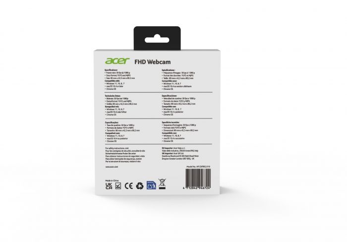 Вебкамера Acer FHD Webcam, чорний