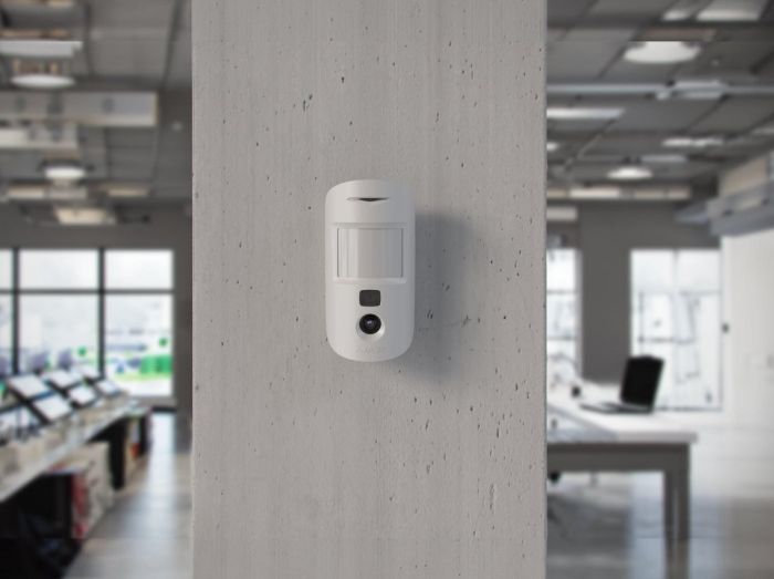 Бездротовий датчик руху з камерою, з покращеною фотофіксацією та фото по запиту Ajax HDR MotionCam PhOD, Jeweller, білий