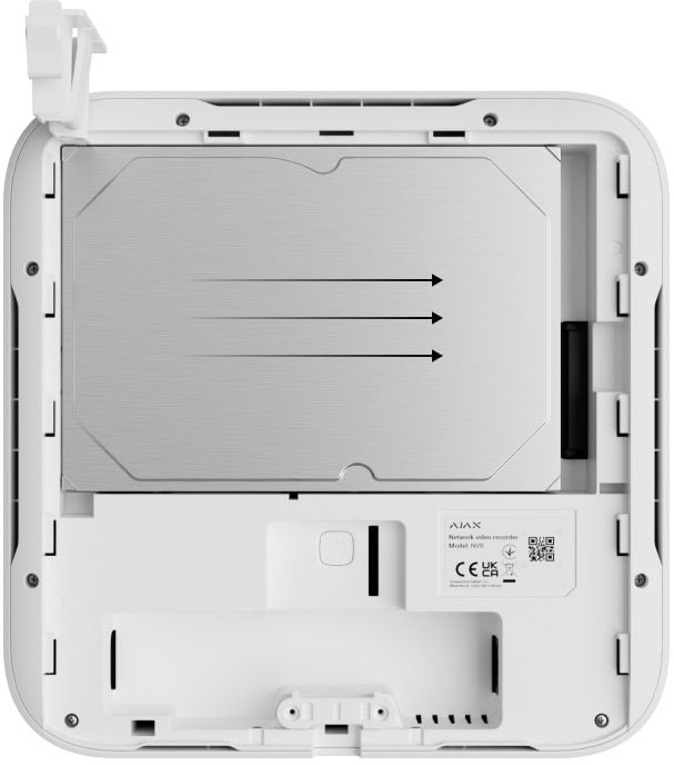 Мережевий відеореєстратор Ajax NVR DC white, 8 каналів, 12V, білий