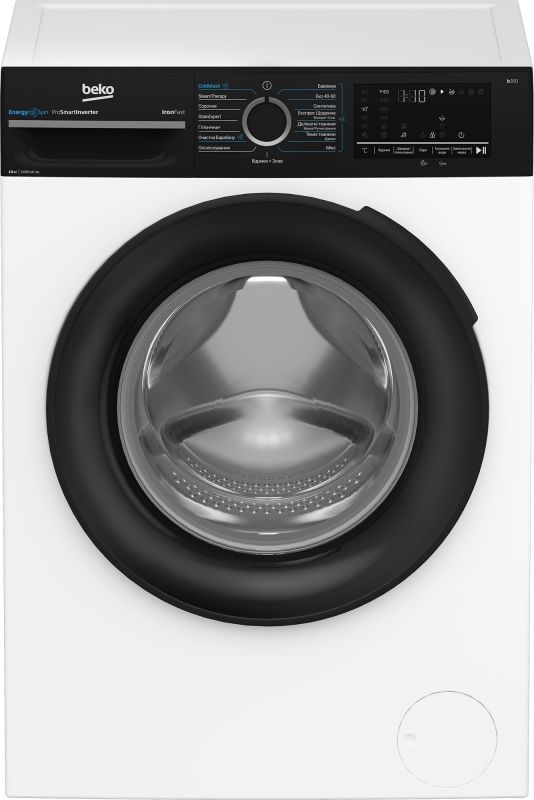 Пральна машина Beko фронтальна, 10кг, 1400, A, 58см, дисплей, інвертор, пара, білий