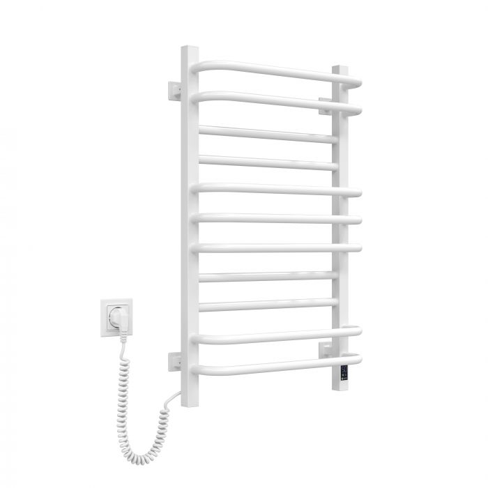 Рушникосушка Navin електрична Грандіс, 800х480х161мм, таймер-регулятор, сталь, білий, ліве підключення