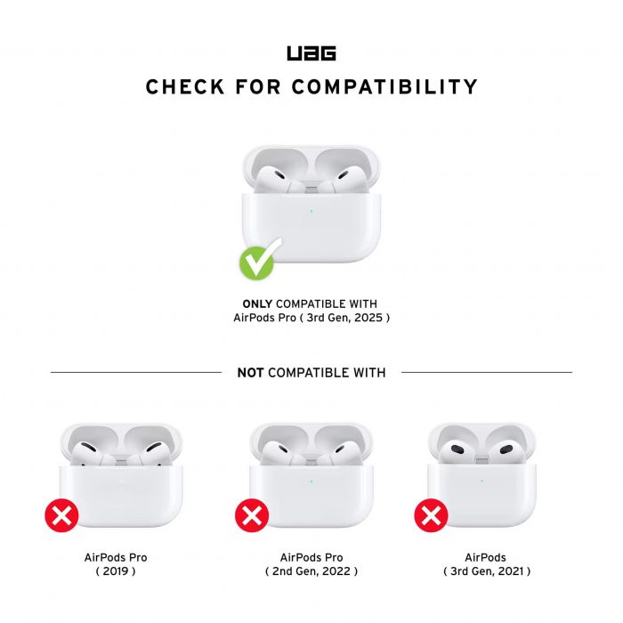 Чохол UAG для AirPods Pro (Gen 3, 2025), Plasma, Black