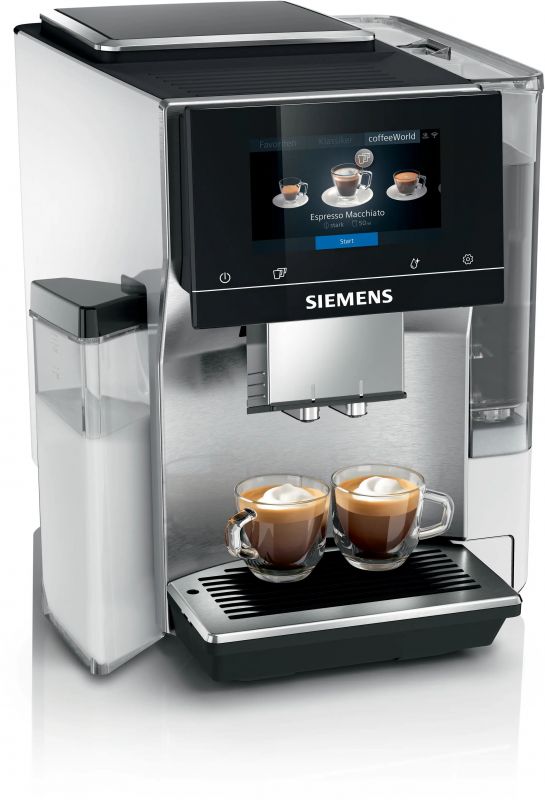 Кавомашина Siemens 2.4л, зерно + мелена, автомат.капучинатор, LED - дисплей, авторецептів - 20, чорно - срібний