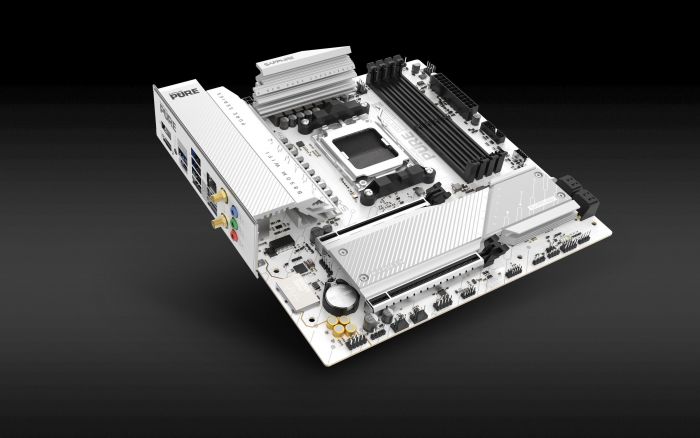 Материнcька плата SAPPHIRE PURE B850M WIFI sAM5 B850 4xDDR5 M.2 HDMI DP WiFi BT mATX білий