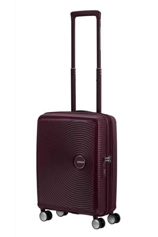 Валіза American Tourister, Soundbox, поліпропілен, мала, 55см, 35.5/41л, TSA, 4 колеса, EXP, 	бордовий