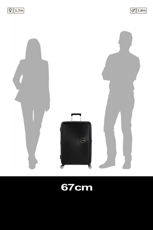 Валіза American Tourister, Soundbox, поліпропілен, середня, 67см, 71.5/81л, TSA, 4 колеса, EXP, чорний