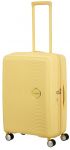 Валіза American Tourister, Soundbox, поліпропілен, середня, 67см, 71.5/81л, TSA, 4 колеса, EXP, пастельно-жовтий