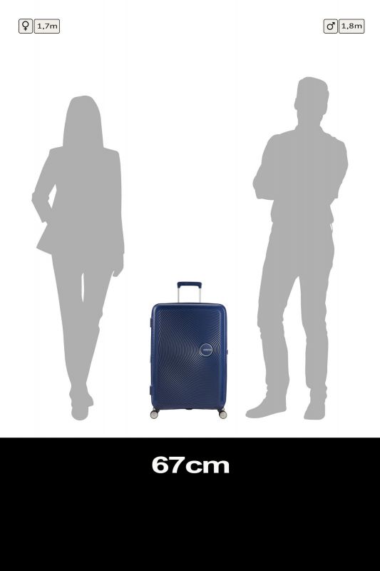 Валіза American Tourister, Soundbox, поліпропілен, середня, 67см, 71.5/81л, TSA, 4 колеса, EXP, темно-синій