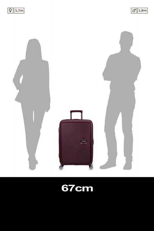 Валіза American Tourister, Soundbox, поліпропілен, середня, 67см, 71.5/81л, TSA, 4 колеса, EXP, бордовий