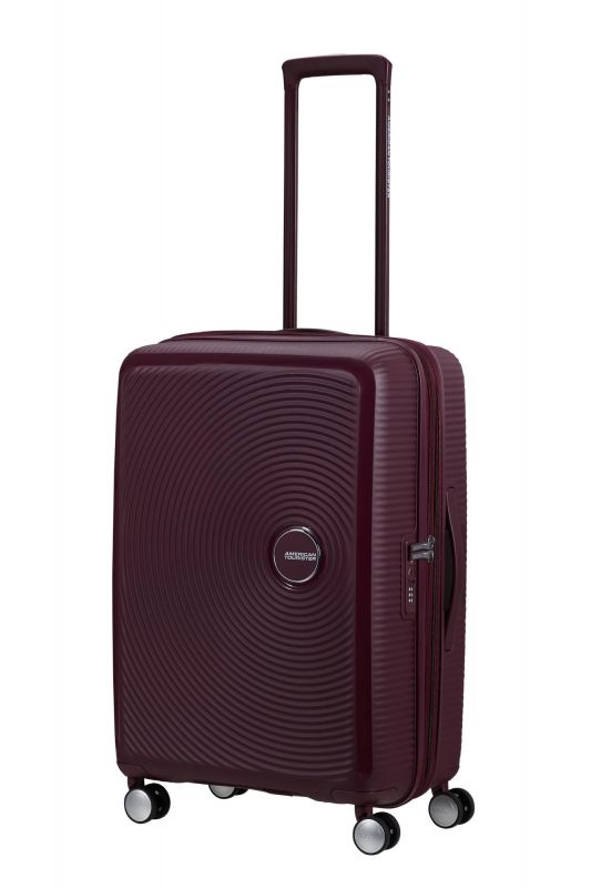 Валіза American Tourister, Soundbox, поліпропілен, середня, 67см, 71.5/81л, TSA, 4 колеса, EXP, бордовий