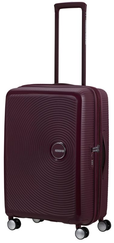 Валіза American Tourister, Soundbox, поліпропілен, середня, 67см, 71.5/81л, TSA, 4 колеса, EXP, бордовий