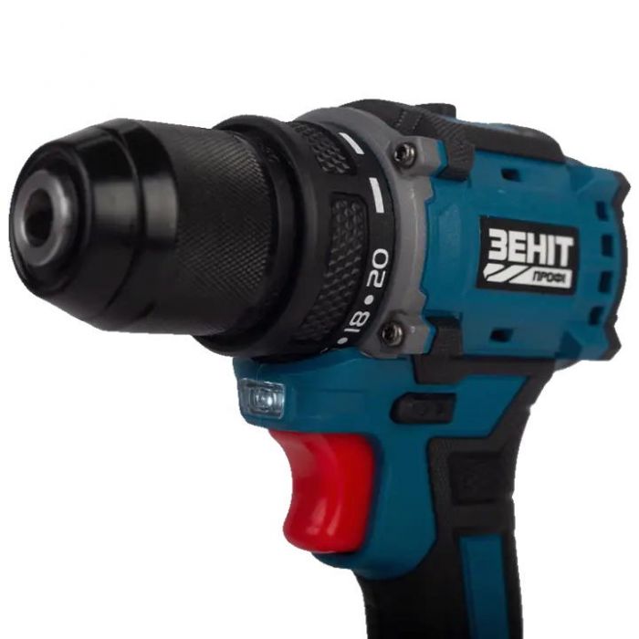 Шурупокрут-дриль акумуляторний Зеніт Профі ЗША-20/2 Li BL 20В 2х1.5А·год 50Нм 350·1400об/хв 1.2кг кейс