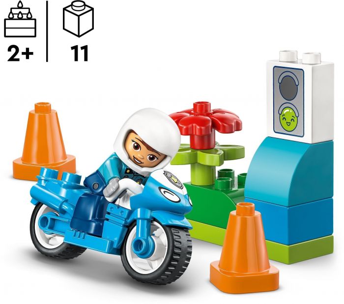 Конструктор LEGO DUPLO Town Синій поліцейський мотоцикл