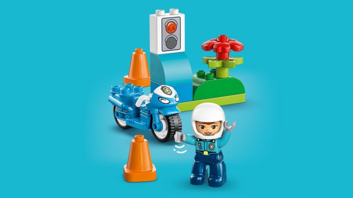 Конструктор LEGO DUPLO Town Синій поліцейський мотоцикл