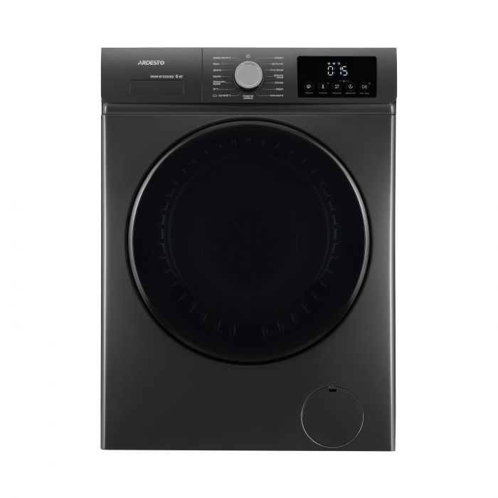 Пральна машина ARDESTO фронтальна Black Mars, 8кг, 1200, А, 55.5см, дисплей, пара, інвертор, сірий