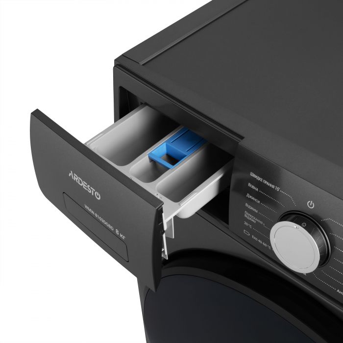 Пральна машина ARDESTO фронтальна Black Mars, 8кг, 1200, А, 55.5см, дисплей, пара, інвертор, сірий