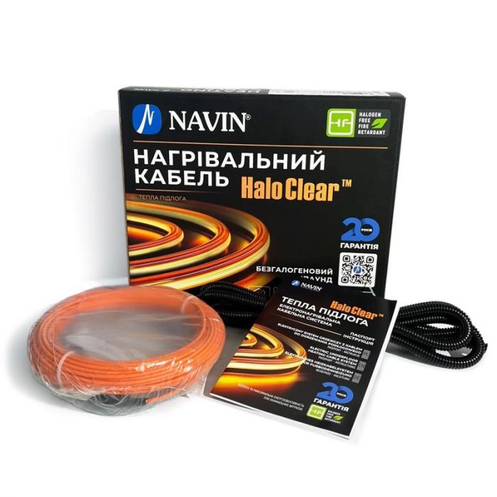 Кабель нагрівальний Navin HaloClear 18/600 двожильний для систем опалення 4.0м кв, 33.3м 600Вт 230В