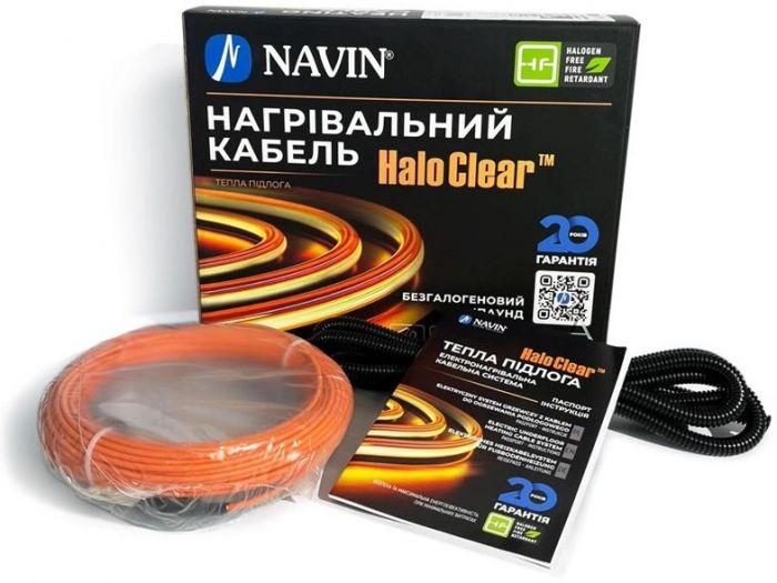 Кабель нагрівальний Navin HaloClear 18/600 двожильний для систем опалення 4.0м кв, 33.3м 600Вт 230В