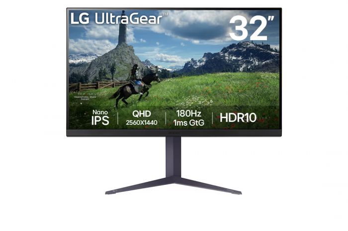 Монітор LG 31.5" 32GS85Q-B 2xHDMI, DP, USB, Audio, NanoIPS, 2560x1440, 180Hz, 1ms, DCI-P3 98%, G-SYNC, FreeSync, Pivot, HDR10