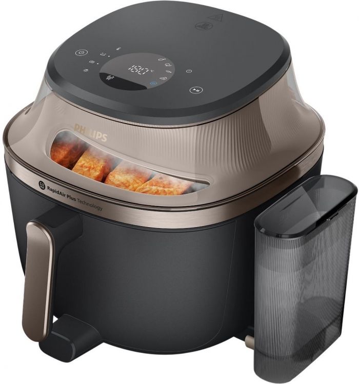 Мультипіч Philips Series 5000 OVI SteamFry 2000Вт, чаша-7.2л, сенсорне управл., 12 авто. програм, аксесуари, пластик, чорний