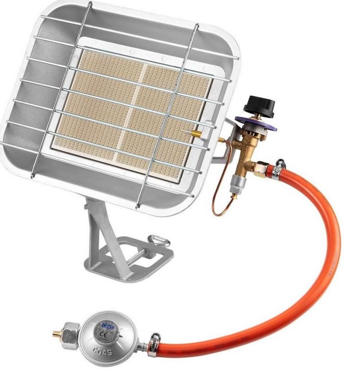 Обігрівач газовий Neo Tools, 4.6кВт, 218-355г/год, 37мбар, редуктор, шланг 40см