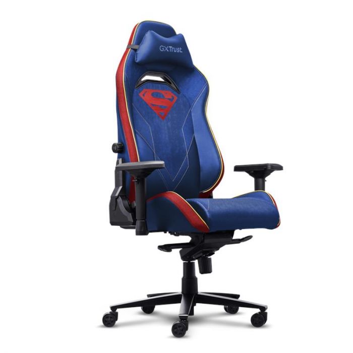 Крісло Trust GXT721SM Ruya Pro Superman edition, ПУ шкіра, Foldable Armrests, синій