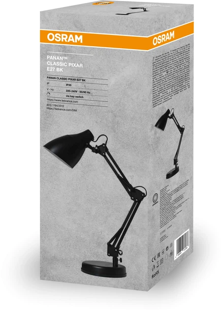Лампа настільна OSRAM Panan CLASSIC PIXAR E27, чорний